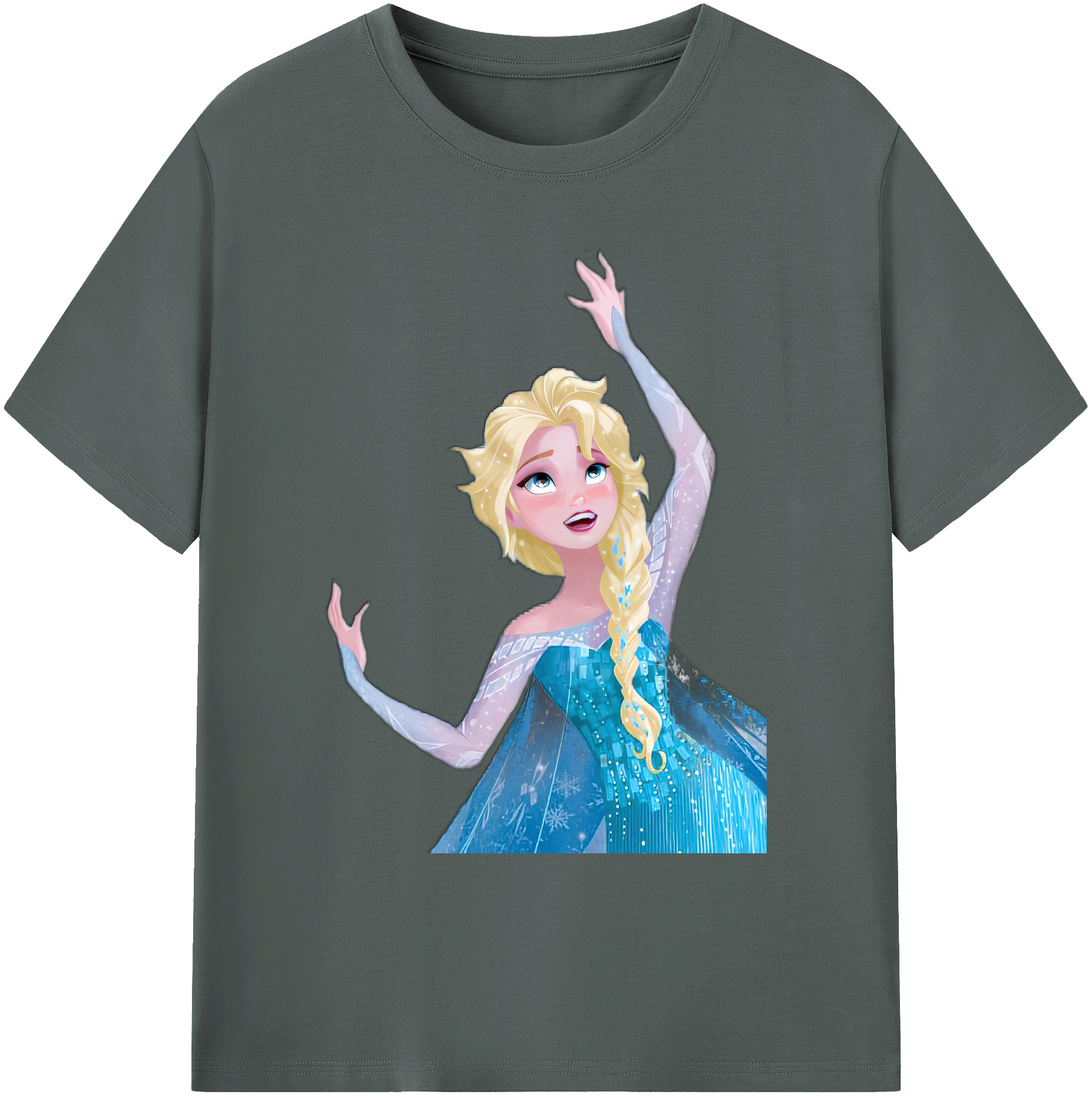 （画像用） アナと雪の女王 アンナ エルサ Frozen Anna Elsa 綿100％ メンズ半袖Tシャツ｜肌触りやわらか＆通気性